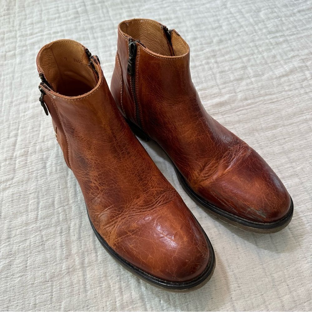 Bed|Stu Men's Billy Ankle Boot Cognac Rustic Size 11 Leather